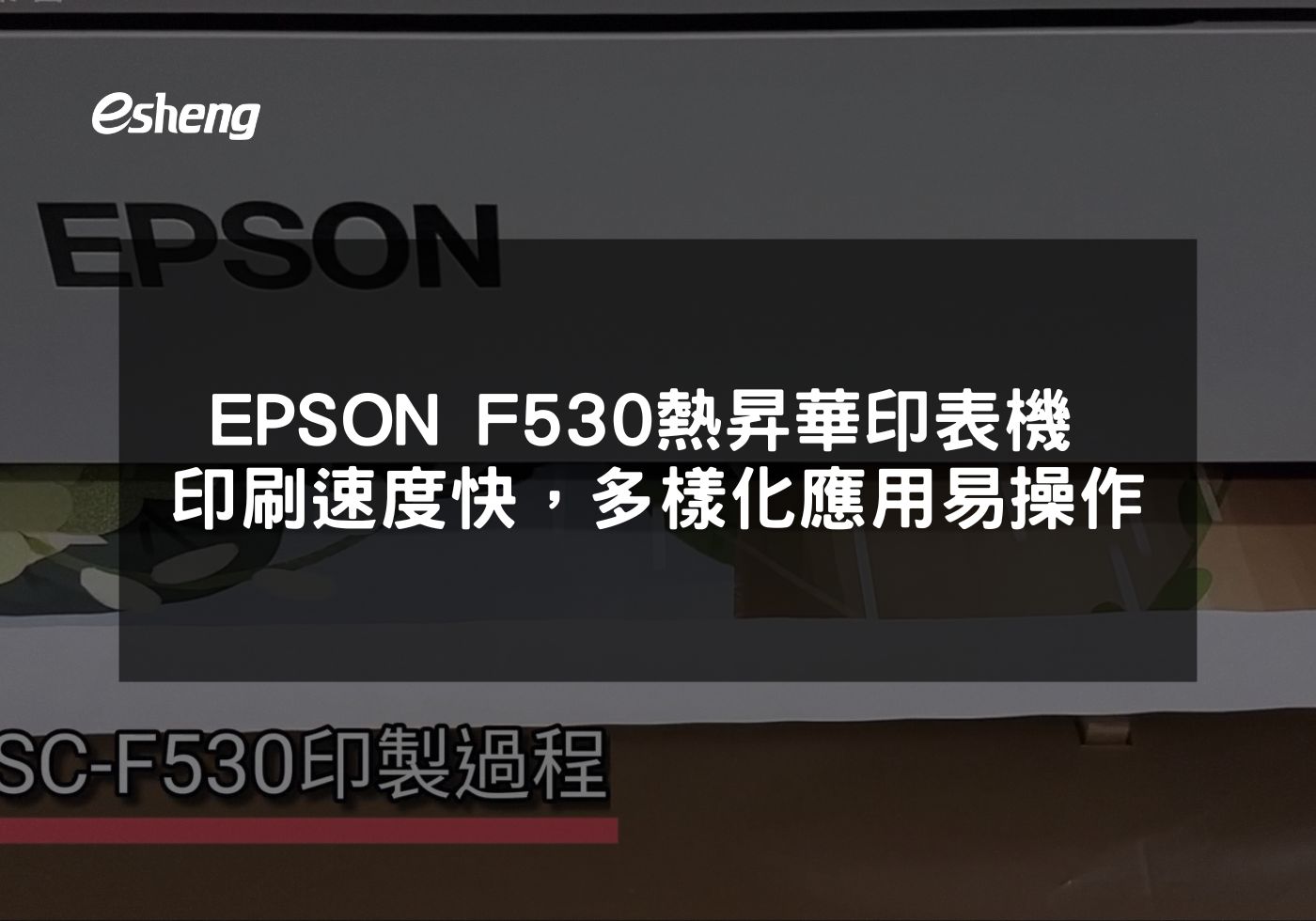 EPSON F530熱昇華印表機實現高效率快速印刷