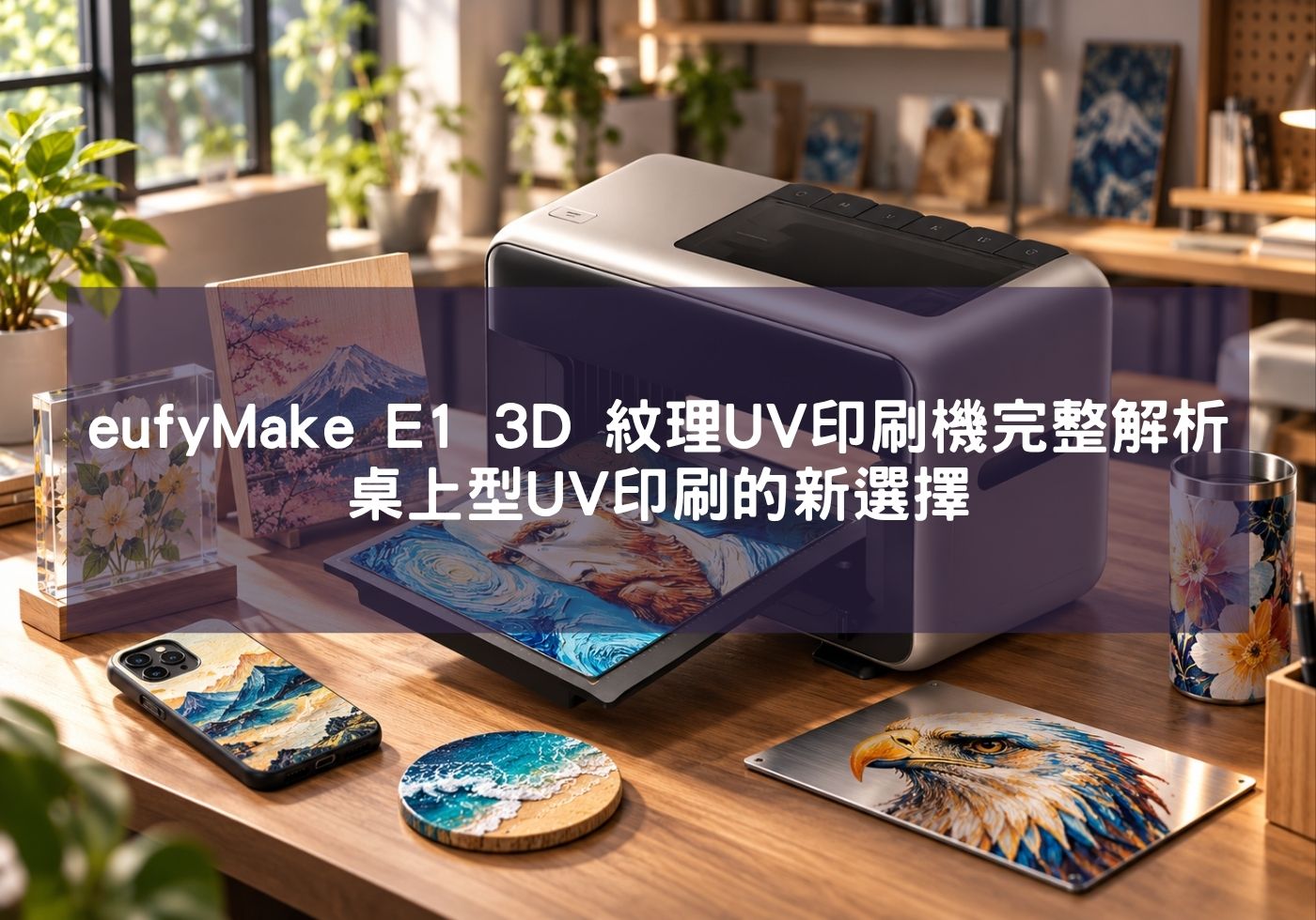 eufyMake E1 3D 紋理UV印刷機完整解析：桌上型UV印刷的新選擇