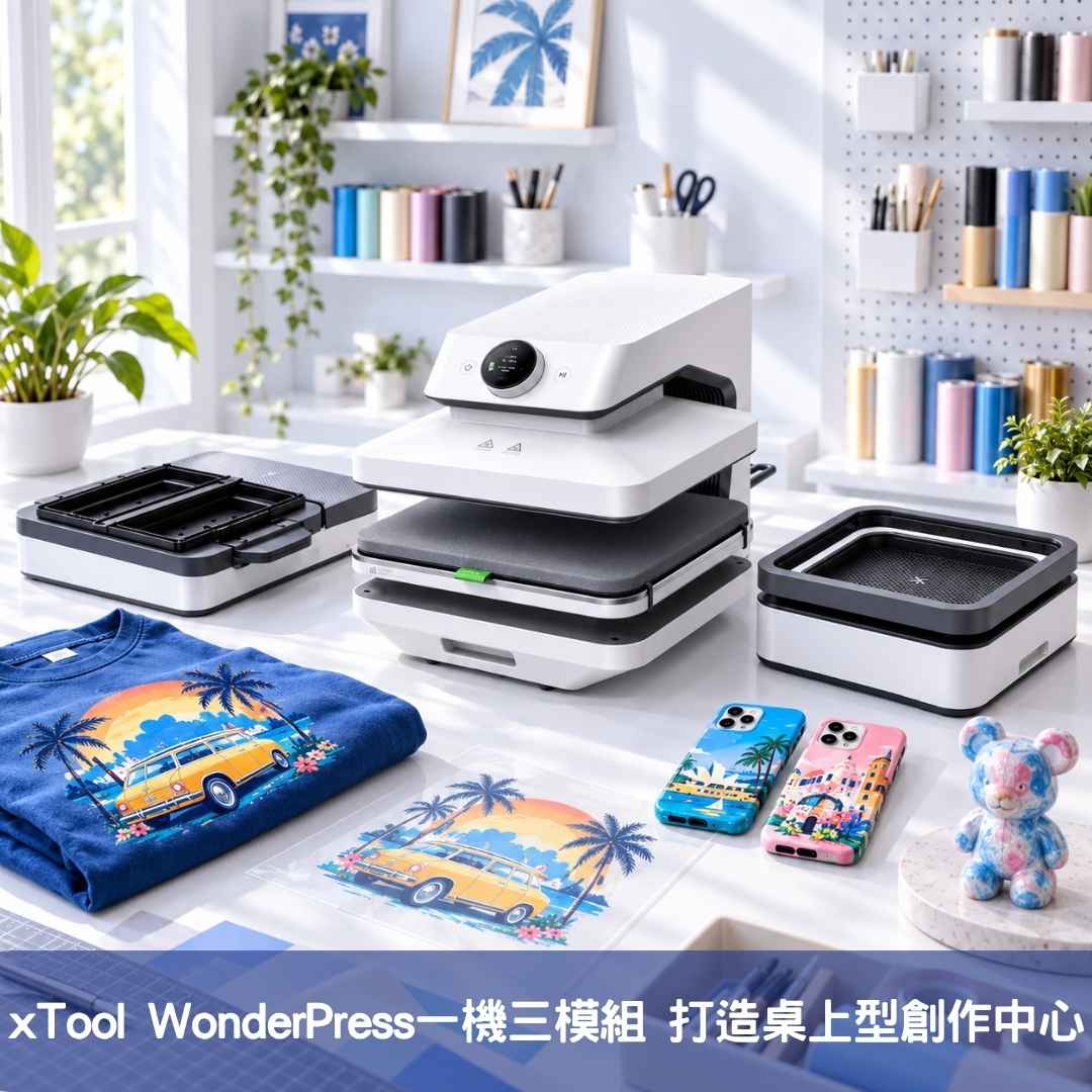 xTool WonderPress 一機三模組,打造桌上型創作中心